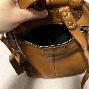 Harbor second leather backpack purse, beautiful barley used, tan leather